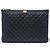 Clutch Chanel Large Quilted Caviar Boy O Case Nera