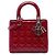Borsa Lady Dior Medium in pelle verniciata Cannage rossa Dior