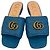 Gucci Marmont Mules in pelle matelassé blu