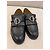 Hermès mocassini in pelle nera con fibbia argentata - vista 3
