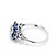 Autre Marque Anello Platino Diamante Taglio Antico e Zaffiri - vista 2