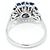 Autre Marque Anello Platino Diamante Taglio Antico e Zaffiri - vista 3