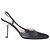 Décolleté Slingback Chanel Vintage in pelle nera e raso con punta a contrasto
