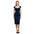 Autre Marque Abito da cocktail Talbot Runhof in jacquard leopard drapé blu metallizzato - vista 6