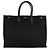 Autre Marque Tote Saint Laurent Rive Gauche in lino e pelle di vitello nera - vista 2
