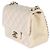 Borsa Mini Square Flap Chanel in pelle d'agnello matelassé beige - vista 3