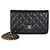 Portafoglio Chanel Black Quilted Caviar CC Wallet On Chain