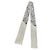 Hermès Creme Gris Perle Multicolore Silk Lambskin Les Cles A Pois Fringe Twilly