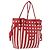 LOEWE Tote Bag Leder Rot Silber