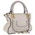Chloé Bolsa de Ombro Chloe Marcie em Couro Cinza e Dourado