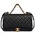 Chanel Schwarze gesteppte Schultertasche aus Leder mit Klappe 2017