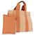 Hermès HERMES Coquillage PM Hand Bag Canvas Orange Silver