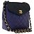 CHANEL Matelasse Chain Shoulder Bag Lamb Skin Navy Gold Tone CC