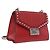 PRADA Bolso de hombro con cadena de piel rojo plata