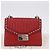 PRADA Bolso de hombro con cadena de piel rojo plata - vista 28