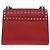 PRADA Bolso de hombro con cadena de piel rojo plata - vista 3