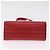 PRADA Bolso de hombro con cadena de piel rojo plata - vista 9