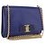 Salvatore Ferragamo Vala Chain Shoulder Bag Leather Blue Gold Tone