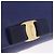 Salvatore Ferragamo Vala Chain Shoulder Bag Leather Blue Gold Tone - vista 14