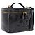 CHANEL Vanity Cosmetic Pouch Patent 2way Black Gold Tone CC
