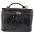CHANEL Vanity Cosmetic Pouch Patent 2way Black Gold Tone CC - vista 13