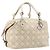 Christian Dior Panarea Hand Bag Canvas Ivory Silver