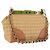PRADA Chain Shoulder Bag Raffia Beige Gold Tone