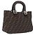 FENDI Zucca Canvas Hand Bag Black Brown