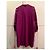 Antik Batik Vestido largo de algodón violeta con bordados étnicos - vista 2