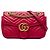 Borsa a tracolla Gucci Red Medium GG Marmont Matelassé in pelle di vitello