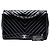Chanel Black Jumbo Classic Chevron Patent Double Flap - vista 7