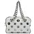 Bolsa de Ombro Prada em Vitello Daino Branco com Corrente e Ilhoses