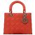 Dior Orange Medium Lambskin Cannage Lady Dior - vista 9