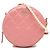 Chanel runde Clutch aus rosa gestepptem Lammleder mit Perlen und Kette