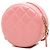Chanel runde Clutch aus rosa gestepptem Lammleder mit Perlen und Kette - Ansicht 2