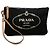 Prada Canapa Logo-Etui aus schwarzem Canvas