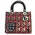 Dior Pink Medium Patent Sequin Embroidered Lady Dior