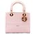 Dior Pink Medium Embroidered Canvas Cannage Lady D Lite