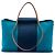Hermès Blue Bicolor Toile Cabag Elan PM