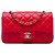 Chanel Red Mini Rectangular Classic Lambskin Single Flap