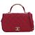 Chanel Red Small Quilted Lambskin Carry Chic Flap