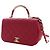 Chanel Red Small Quilted Lambskin Carry Chic Flap - Ansicht 13