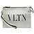 Clutch VLTN em couro metalizado prateado Valentino