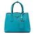 Prada Blue Medium Saffiano Cuir Double Satchel