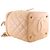 Vanity Maleta de Maquilhagem Chanel Beige CC em pele de cordeiro acolchoada com pega e corrente - vista 13