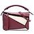 LOEWE Mini Puzzle Satchel aus bicolor Kalbsleder rot