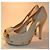 Stuart Weitzman Beige Python Leather Peep-Toe Pumps - view 2
