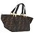 Fendi Borsa a mano Zucca in tela Nero e Marrone - vista 2