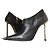 Autre Marque Hamlet Couture Bottines Cuir Noir Talon Aiguille Argenté