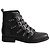 Botas Maje de cuero negro con hebillas